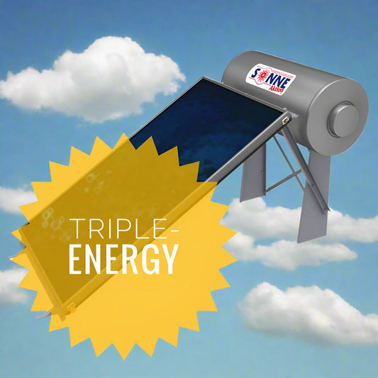 Solar water heater - 120L- Sonne LV120T - Low Profile - Vertical Single Collector (1,5-1,7m²) - Triple-Energy