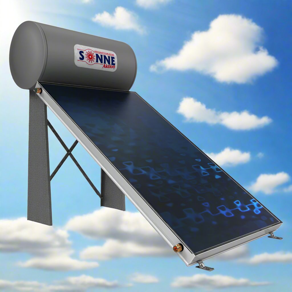Solar water heater - 160L - Sonne NV160THP - Vertical Single/ Double Collectors (2,3-3,4m²) - Triple-Energy for Heat Pump