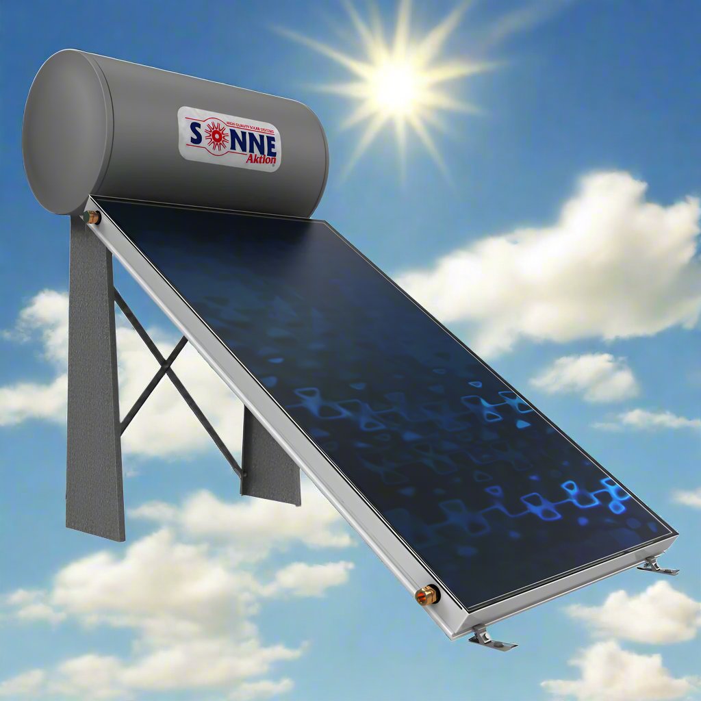 Solar water heater - 120L/ 160L - Sonne NV120-160D - Vertical Single Collector (1,5-1,7m²/2,3-2,40m²) - Dual-Energy