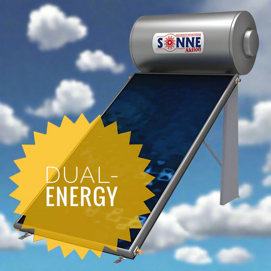Solar water heater - 120L/ 160L - Sonne NV120-160D - Vertical Single Collector (1,5-1,7m²/2,3-2,40m²) - Dual-Energy