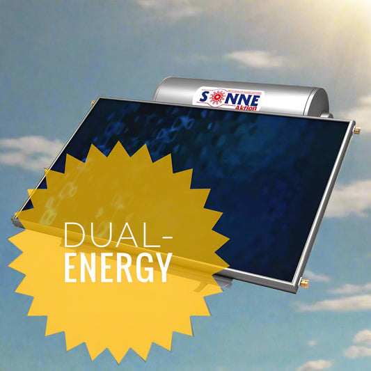 Solar water heater - 160L- Sonne LH160D - Low Profile - Horizontal Single Collector (2,3-2,4m²) - Dual-Energy