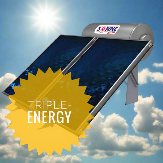 Solar water heater - 300L- Sonne LV300T - Low Profile - Vertical Double Collectors (4m²) - Triple-Energy
