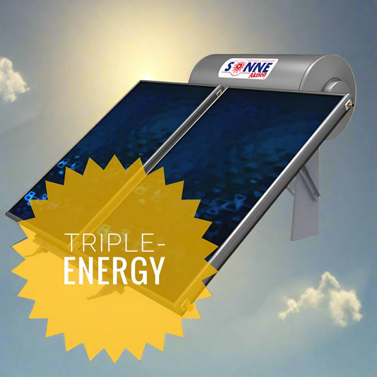 Solar water heater - 200L- Sonne LV200T - Low Profile- Vertical Double Collectors (3-3,4m²) - Triple-Energy