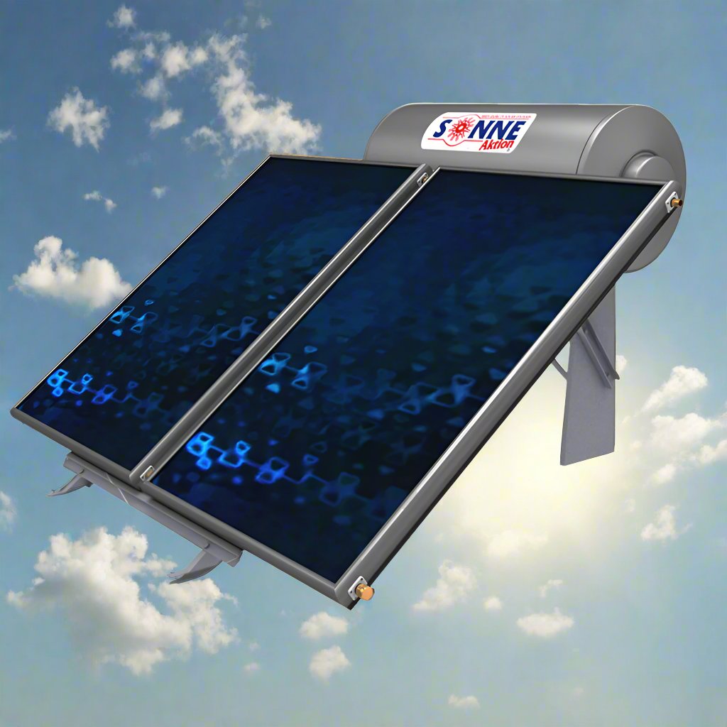 Solar water heater - 200L- Sonne LV200D - Low Profile - Vertical Double Collectors (3-3,4m²) - Dual-Energy