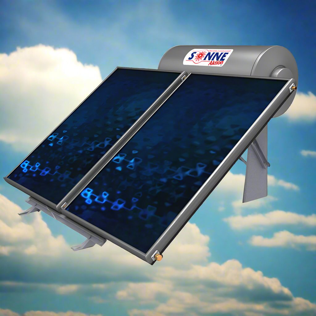Solar water heater - 200L- Sonne LV200T - Low Profile- Vertical Double Collectors (3-3,4m²) - Triple-Energy