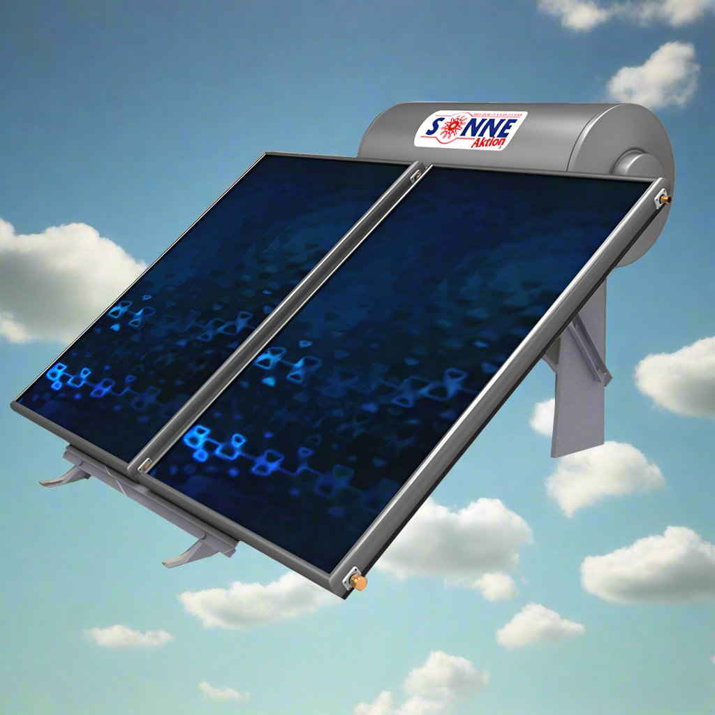 Solar water heater - 200L- Sonne LV200THP - Low Profile - Vertical Double Collectors (3-3,4m²) - Triple-Energy for Heat Pump