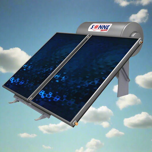 Solar water heater - 200L- Sonne LV200THP - Low Profile - Vertical Double Collectors (3-3,4m²) - Triple-Energy for Heat Pump