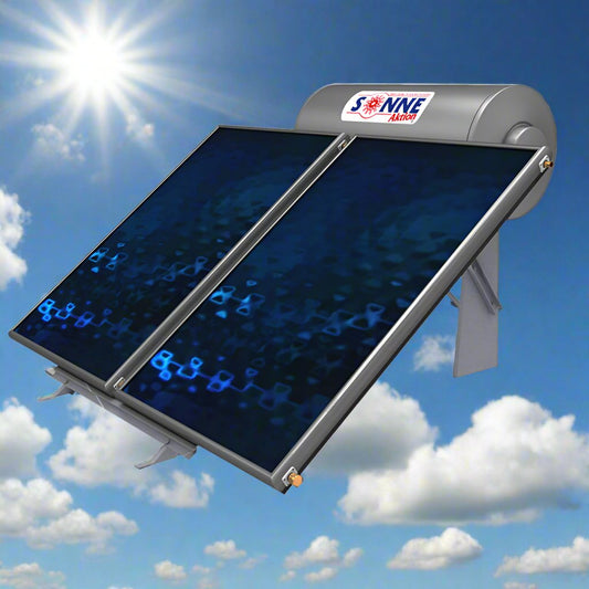 Solar water heater - 300L- Sonne LV300THP - Low Profile - Vertical Double Collectors (4m²) - Triple-Energy for Heat Pump