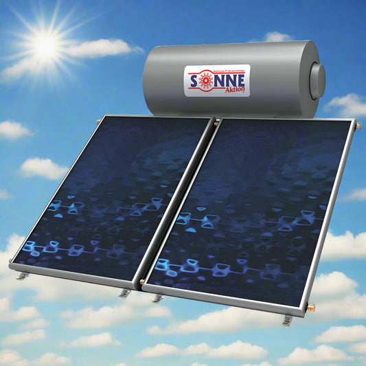 Solar water heater - 200L- Sonne NV200THP - Vertical Double Collectors (3-3,4m²) - Triple-Energy for Heat Pump