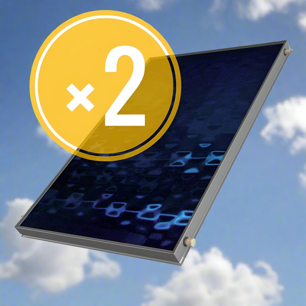 Solar water heater - 300L- Sonne NV300D - Vertical Double Collectors (3,8-4,8m²) - Dual-Energy