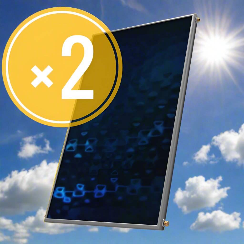 Solar water heater - 200L- Sonne LV200D - Low Profile - Vertical Double Collectors (3-3,4m²) - Dual-Energy