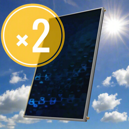 Solar water heater - 200L- Sonne LV200D - Low Profile - Vertical Double Collectors (3-3,4m²) - Dual-Energy