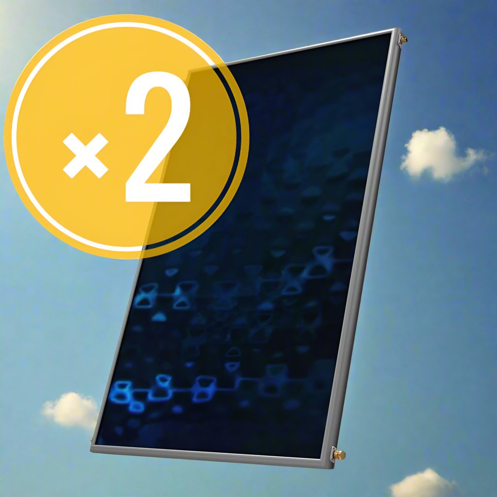 Solar water heater - 300L- Sonne LV300D - Low Profile - Vertical Double Collectors (4m²)- Dual-Energy