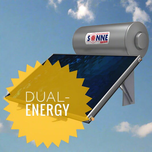 Solar water heater - 160L - Sonne NH160DTTHP - Horizontal Single Collector (2,4m²) - Dual/ Triple/ Triple-Energy for Heat-Pump