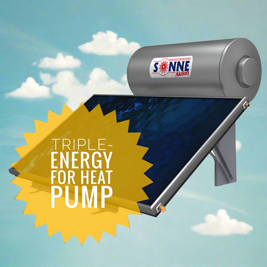 Solar water heater - 160L - Sonne NH160DTTHP - Horizontal Single Collector (2,4m²) - Dual/ Triple/ Triple-Energy for Heat-Pump