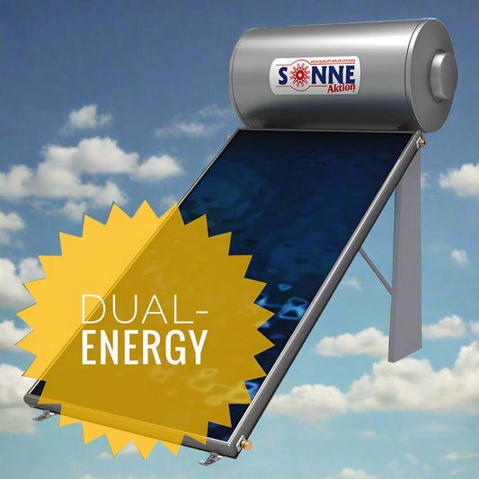 Solar water heater - 200L- Sonne NV200DTTHP -  Vertical Single Collector (2,3/2,4m²) - Dual/ Triple/ Triple-Energy for Heat-Pump
