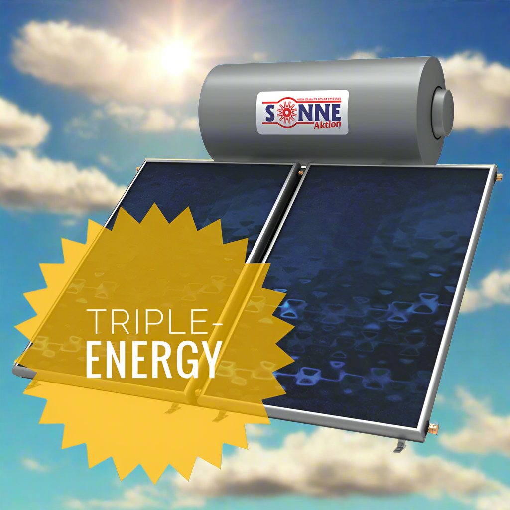 Triple-Energy Solar Water Heaters 120L-300L - Horizontal/Vertical - Single/Double Collectors