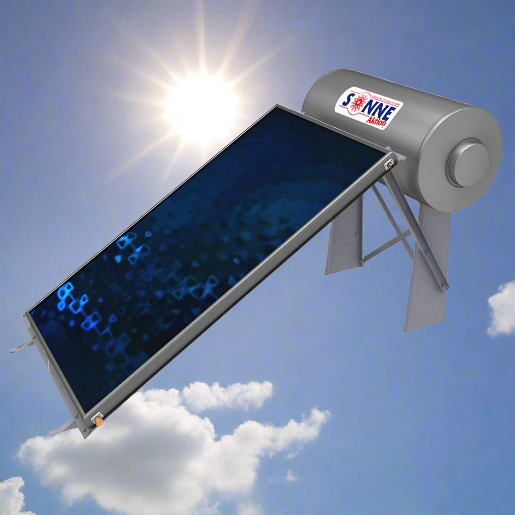 Solarwarmwasserbereiter - Sonne LV120T - 120L - Low Profile - Vertikaler Einzelkollektor (1,5-1,7m²) - Triple-Energy