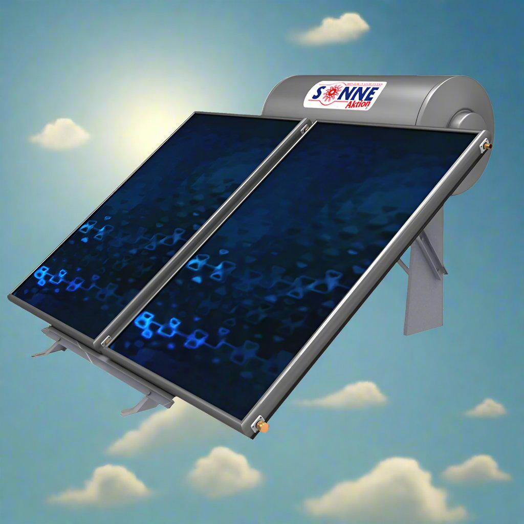 Solarwarmwasserbereiter - Sonne LV300T - 300L - Low Profile - Vertikale Doppelkollektoren (4m²) - Triple-Energy