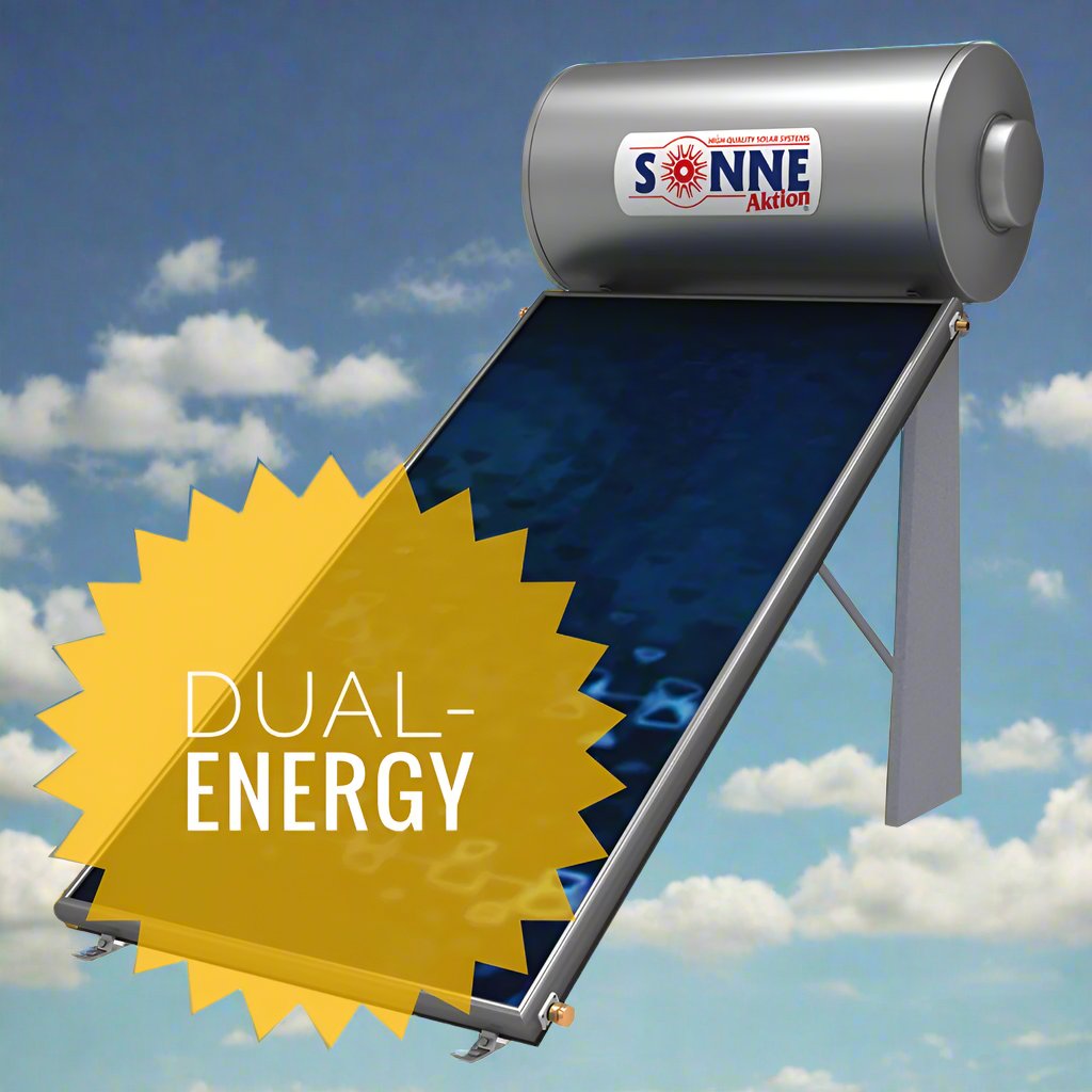 Solarwarmwasserbereiter – Sonne NV200DTTHP – 200 l – vertikaler Einzelkollektor (2,3/2,4 m²) – Dual/Triple/Triple-Energie für Wärmepumpe